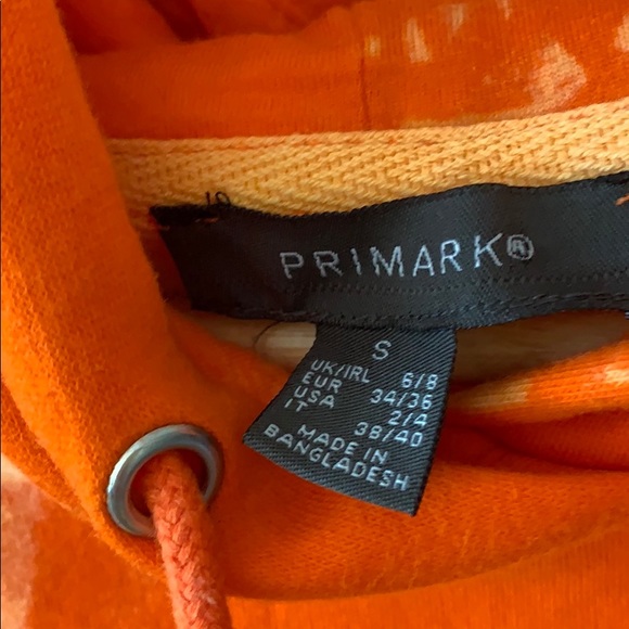 Primark orange hand dyed sweatshirt size small - Picture 2 of 5